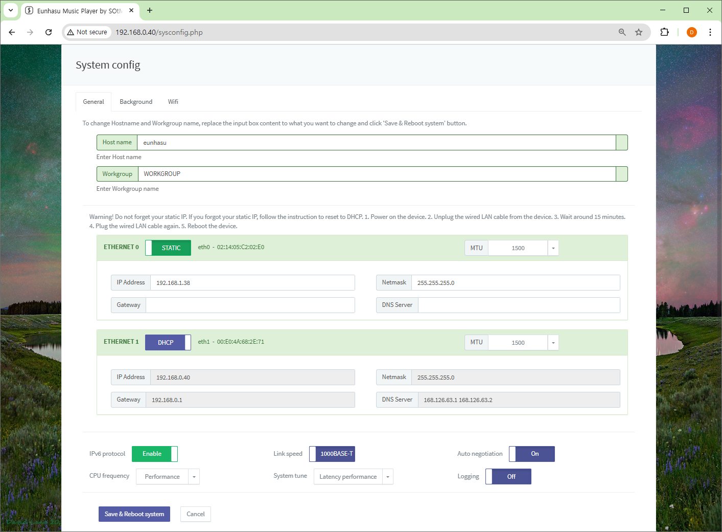 (Insert Eunhasu 0.6.3 Host Ethernet screenshot)